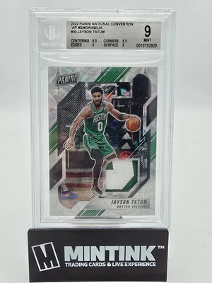 2022 Panini National VIP Memorabilia Jayson Tatum Choice Prizm BGS 9 1/2 