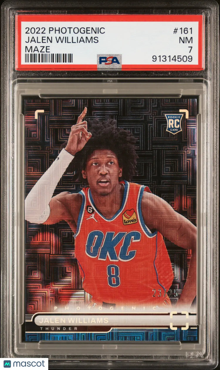 2022 Panini Photogenic Basketball Jalen Williams RC Rookie Maze PSA 7 /25 