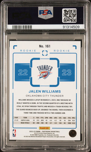 2022 Panini Photogenic Basketball Jalen Williams RC Rookie Maze PSA 7 /25 