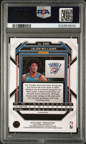 2022 Panini Prizm Basketball Jalen Williams RC Rookie Silver Prizm PSA 9 