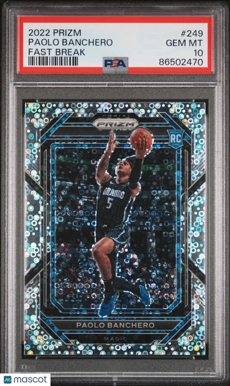 2022 Panini Prizm Basketball Paolo Banchero RC Rookie Fast Break PSA 10 