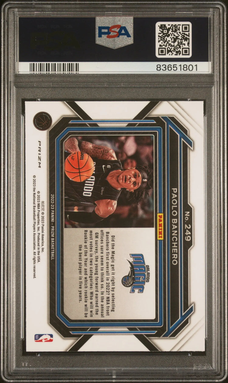 2022 Panini Prizm Basketball Paolo Banchero RC Rookie Variation PSA 10 