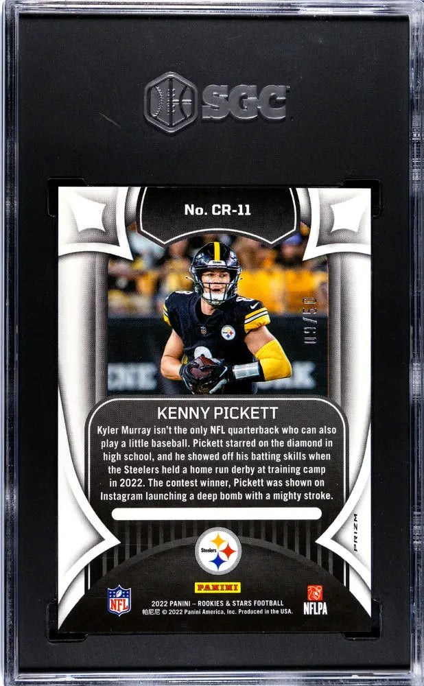 2022 Panini Rookies & Stars Kenny Pickett RC Rookie Blue Prizm SGC 9.5 /50 