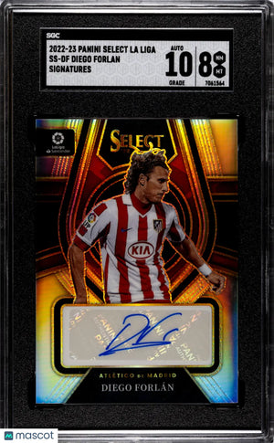 2022 Panini Select La Liga Diego Forlan Signatures Auto SGC 8 