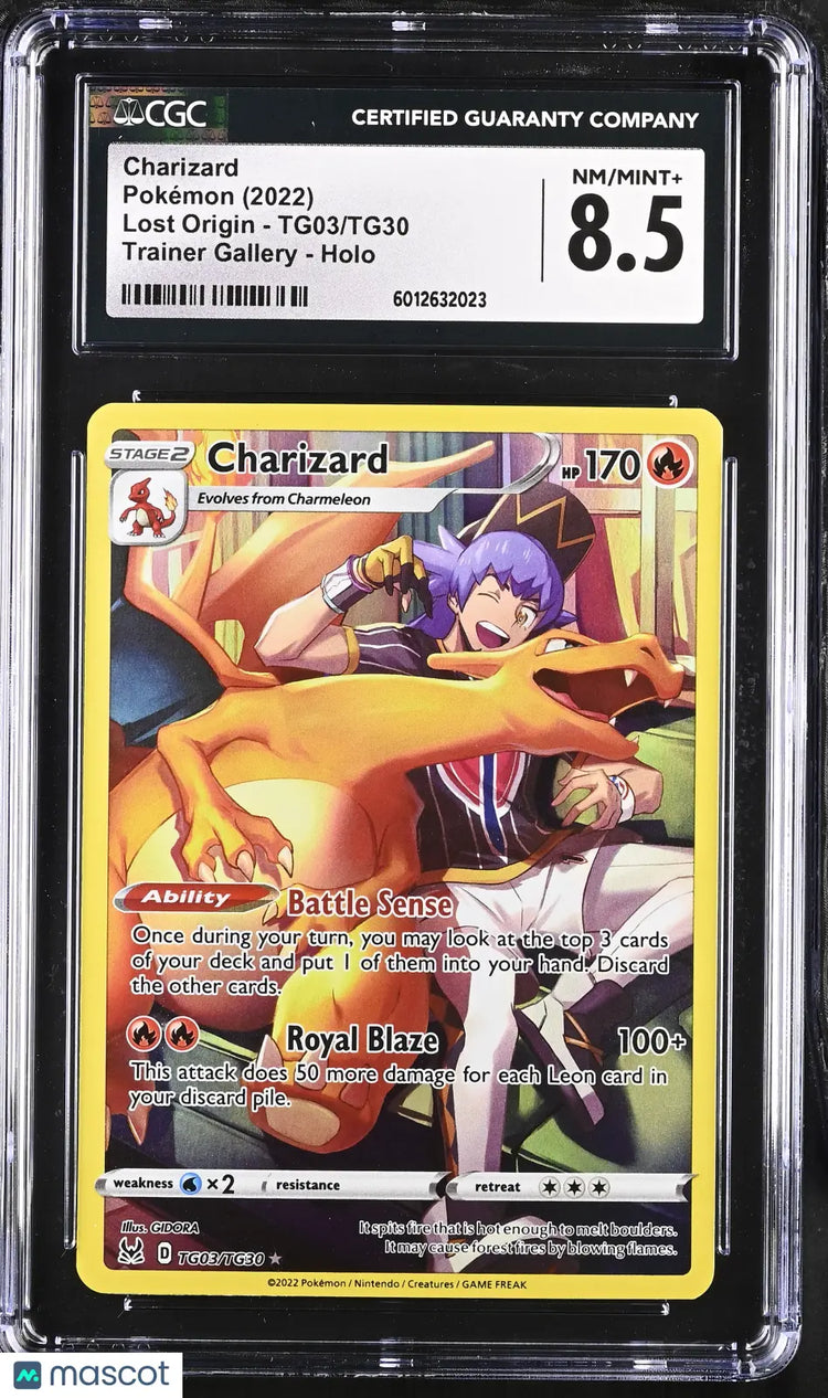 2022 Pokémon Lost Origin Charizard #TG03/TG30 Trainer Gallery CGC 8.5 