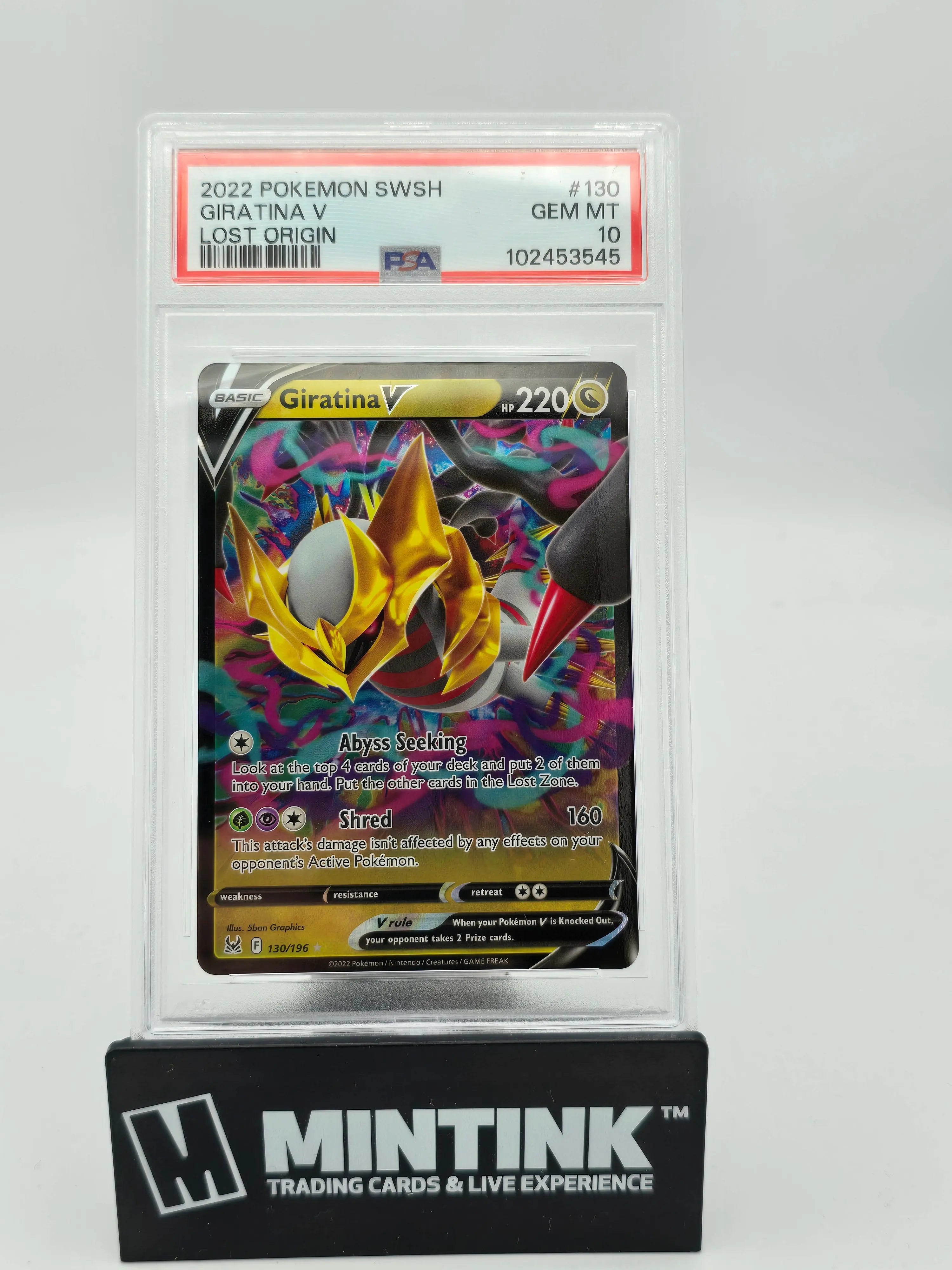 2022 Pokemon SWSH Giratina V #130 Lost Origin PSA 10 