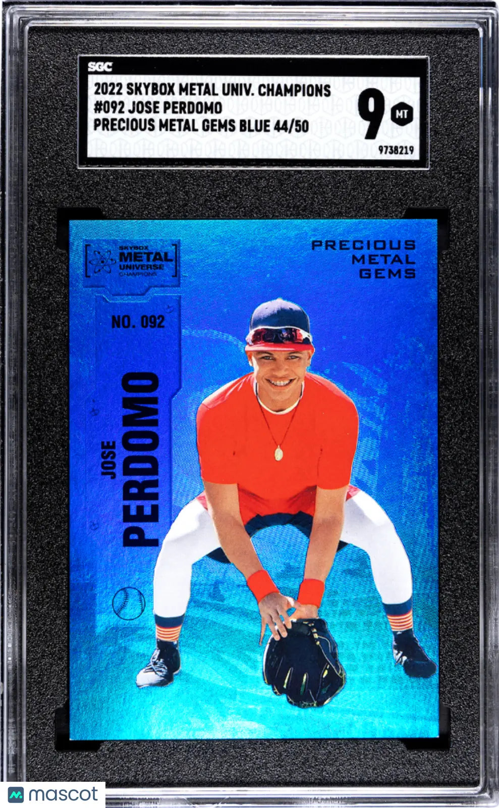 2022 Skybox Metal Univ. Champions Jose Perdomo  PMG Blue SGC 9 /50 