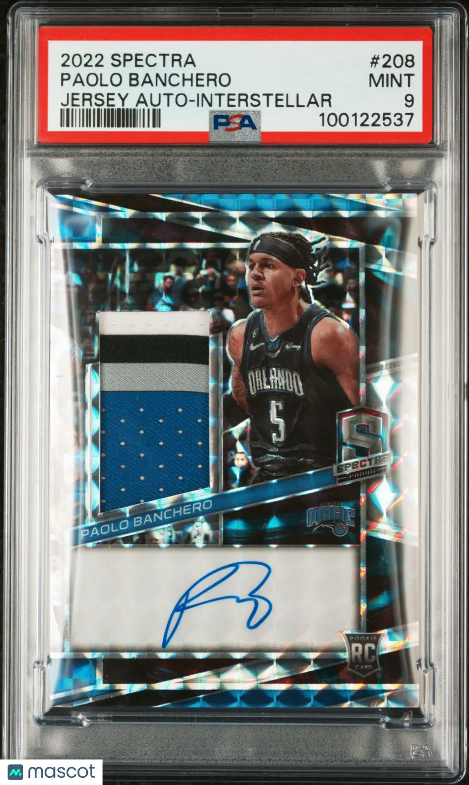 2022 Spectra Interstellar Paolo Banchero RC Rookie Patch Autograph PSA 9 /49 