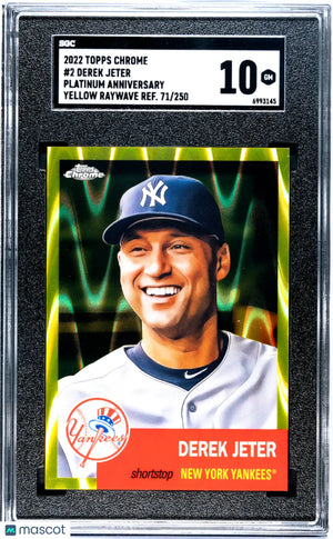 2022 Topps Chrome Platinum Derek Jeter Yellow Raywave Refractor SGC 10 /250 