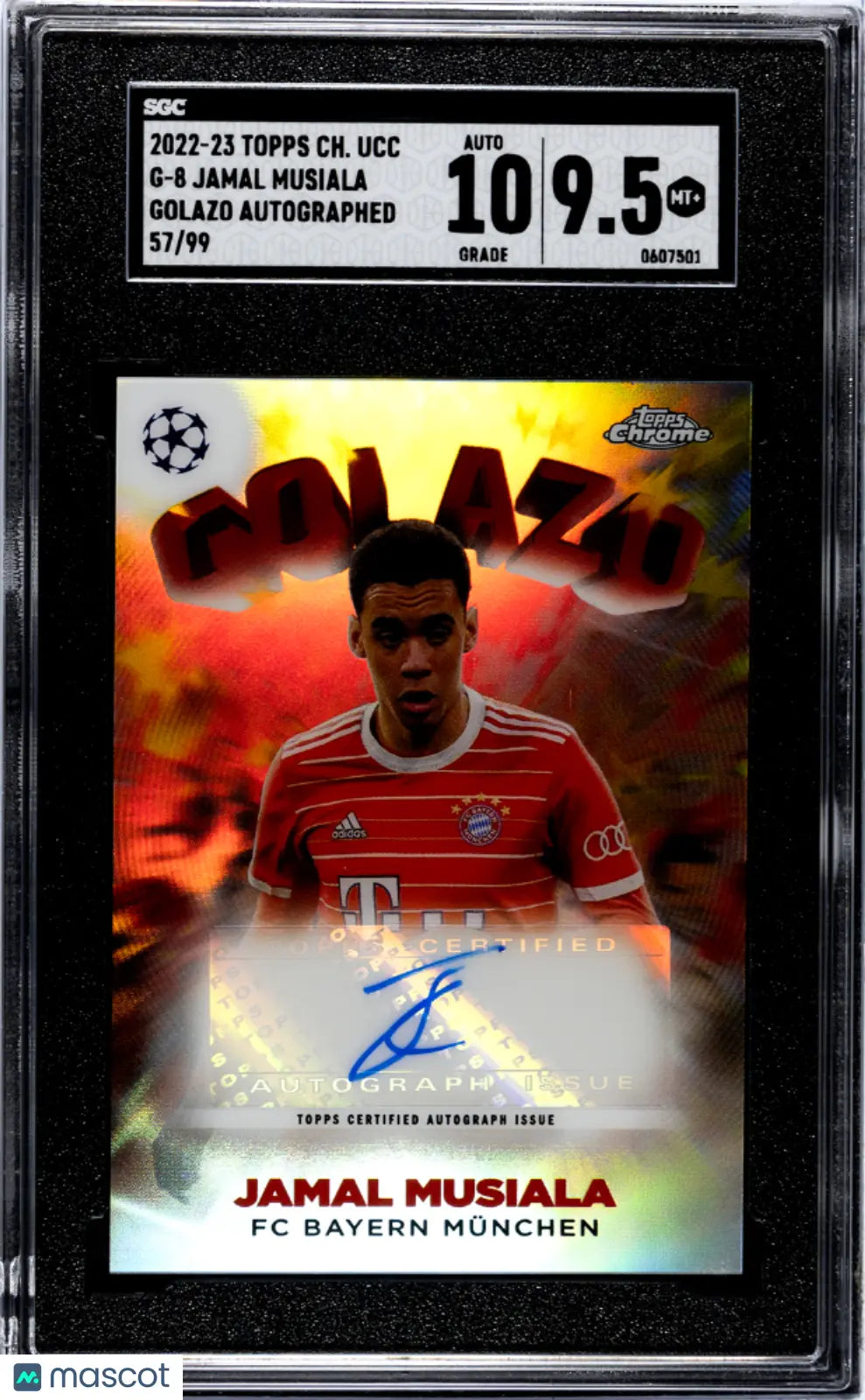 2022 Topps Chrome UCC Jamal Musiala Golazo Autograph SGC 9.5 /99 