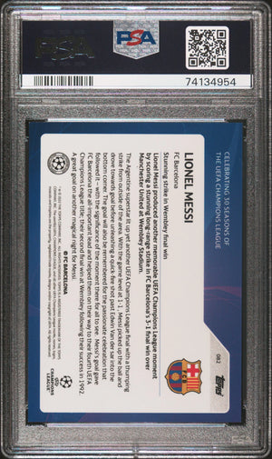 2022 Topps UCL Lionel Messi 30 Seasons Celebration Black FL PSA 9 /99 #82 