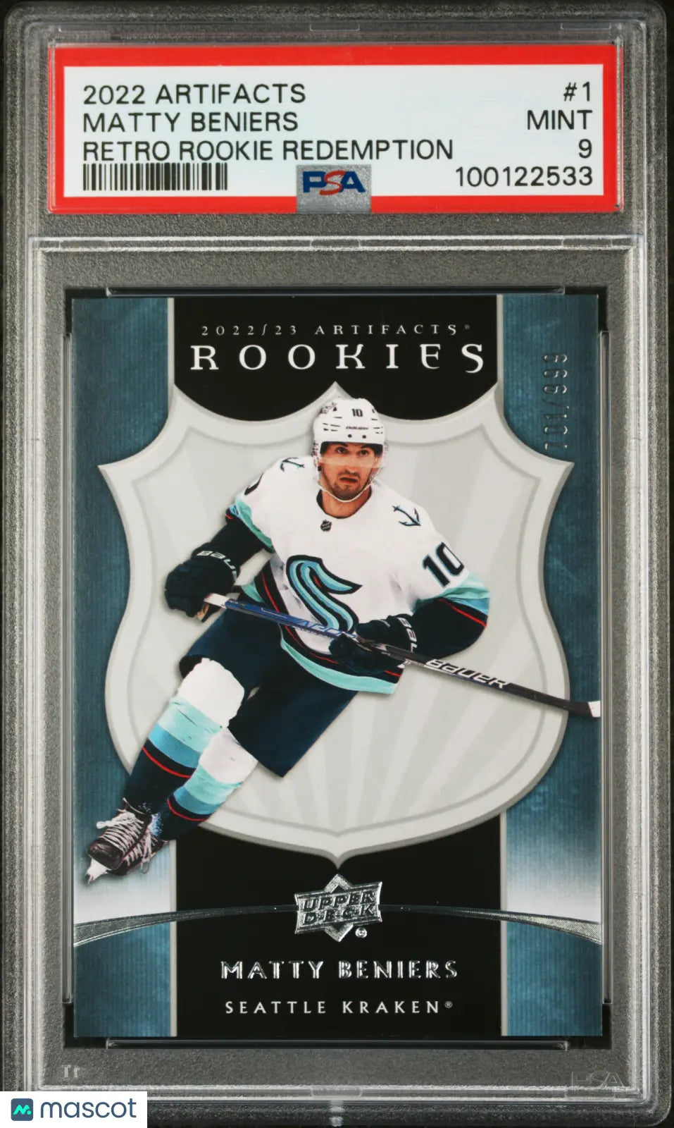 2022 Upper Deck Artifacts Retro Rookie Redemptions Matty Beniers PSA 9 /999 