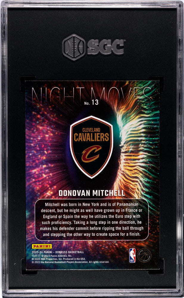 2023 24 Donruss Donovan Mitchell Night Moves 13 Sgc 9 2