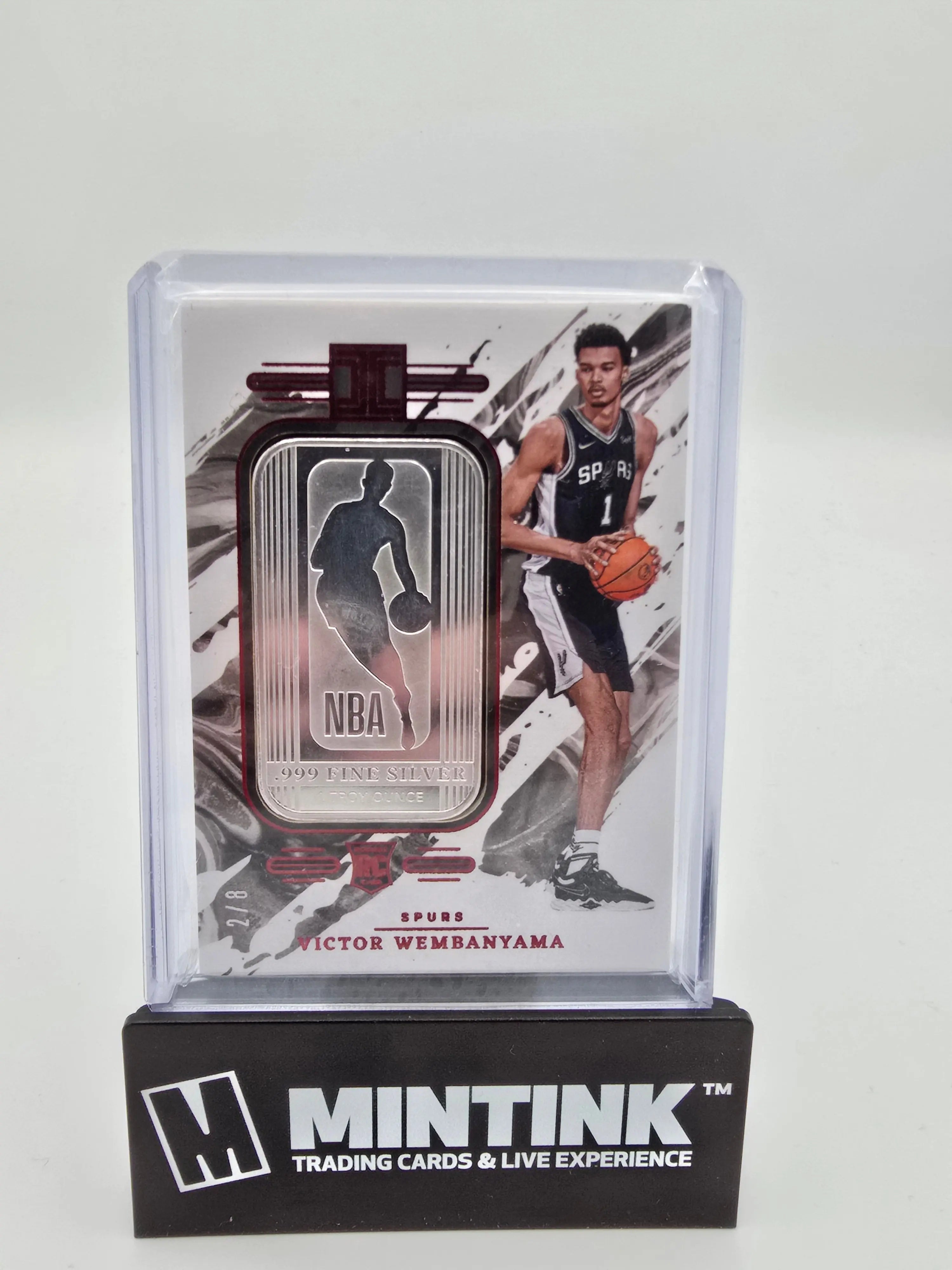 2023-24 Impeccable Basketball Victor Wembanyama RC Rookie Ruby 1 Troy Ounce Silver /8 