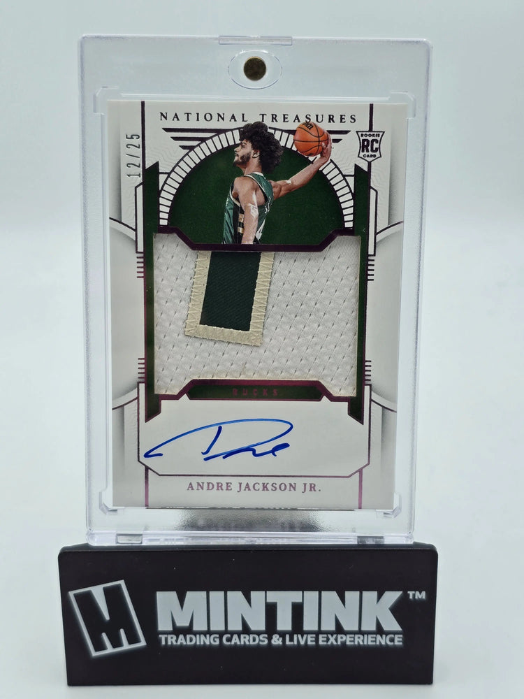 2023-24 National Treasures Basketball Andre Jackson JR. RC Magenta Patch Auto /25 