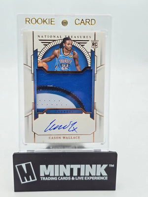 2023-24 National Treasures Basketball Cason Wallace RC Bronze Jumbo Patch Auto /49 