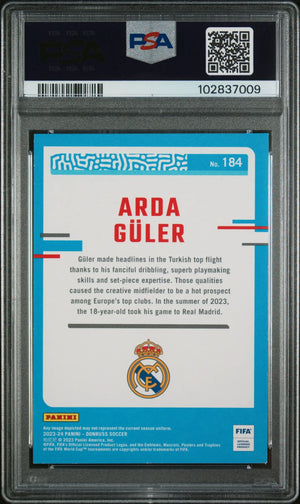 2023-24 Panini Donruss FIFA Arda Guler Blue Rated Rookie PSA 8 