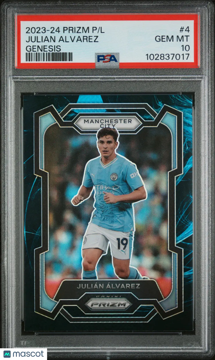 2023-24 Panini Prizm Premier League Julian Alvarez Genesis PSA 10 