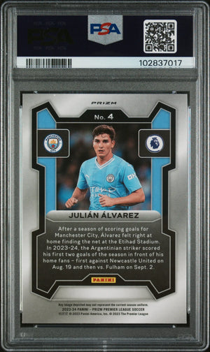 2023-24 Panini Prizm Premier League Julian Alvarez Genesis PSA 10 