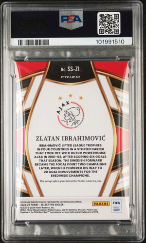 2023-24 Panini Select FIFA Select Signatures Auto Zlatan Ibrahimovic PSA 10 