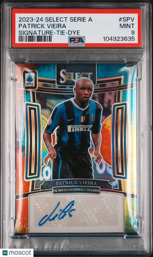 2023-24 Panini Select Serie A Patrick Vieira Tie-Dye Prizm Auto PSA 9 1/15 