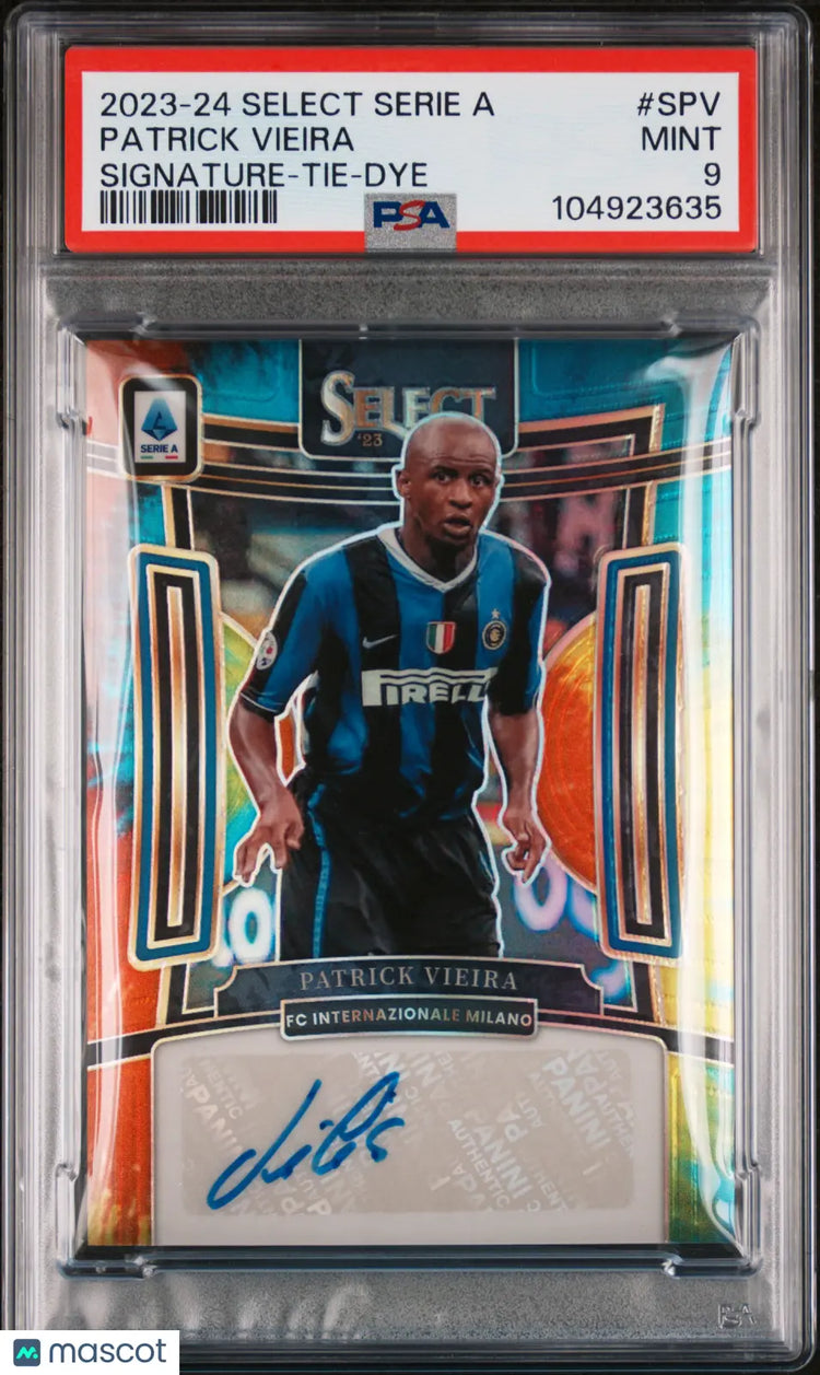 2023-24 Panini Select Serie A Patrick Vieira Tie-Dye Prizm Auto PSA 9 1/15 