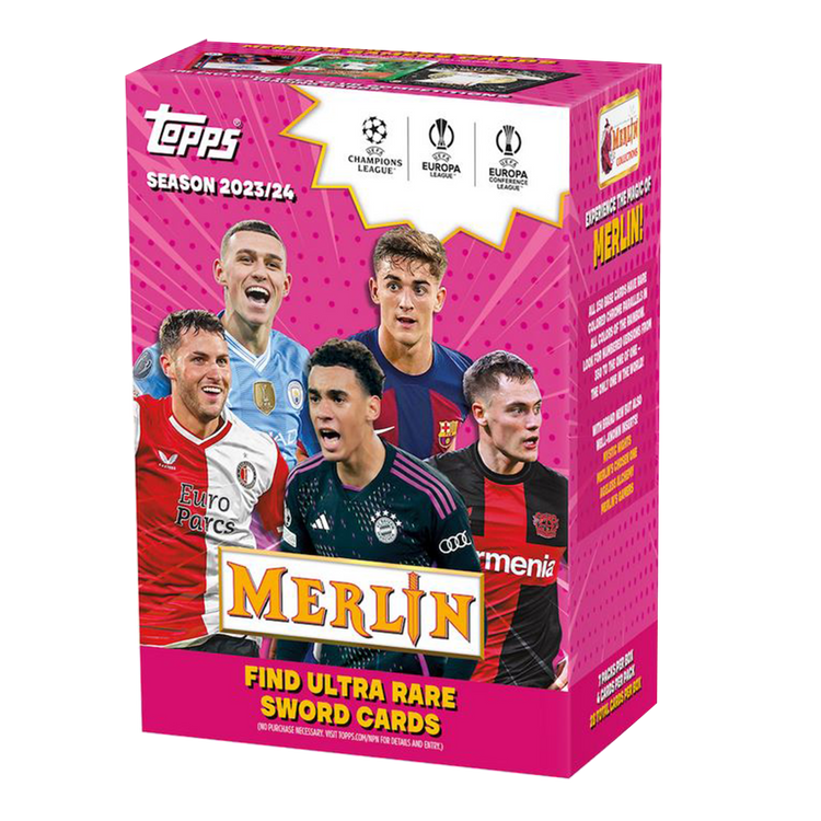 2023-24 Topps Chrome Merlin UEFA Club Competitions Soccer Blaster Box 