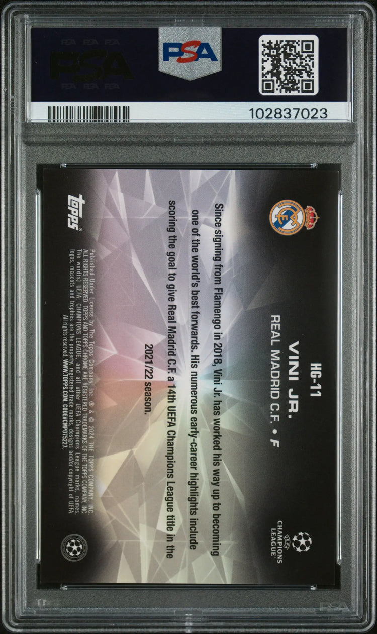 2023-24 Topps Merlin UEFA Club Competitions Hidden Gems Vini JR. PSA 9 