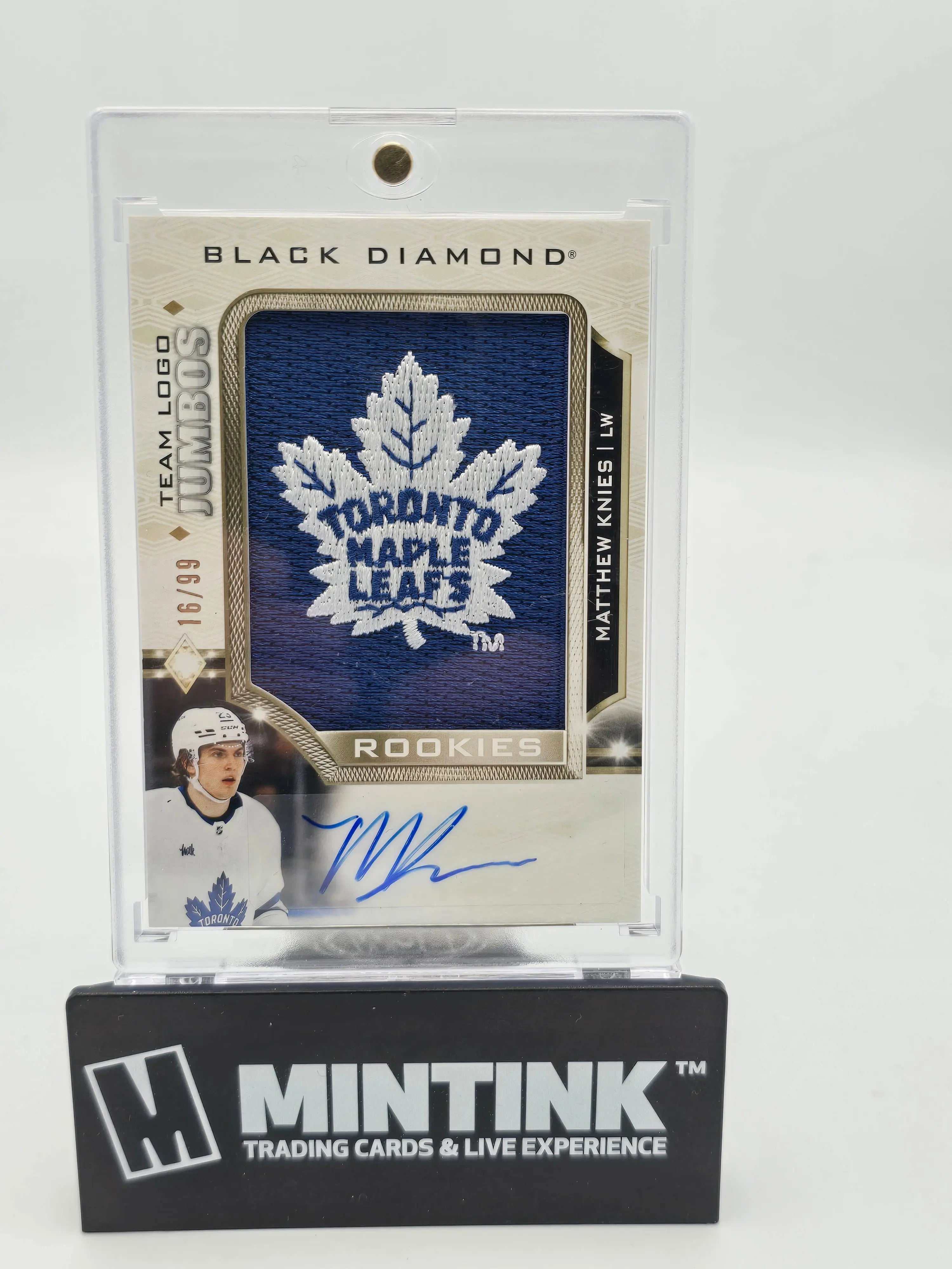 2023-24 UD Black Diamond Hockey Matthew Knies Rookie Jumbo Team Logo Auto /99 