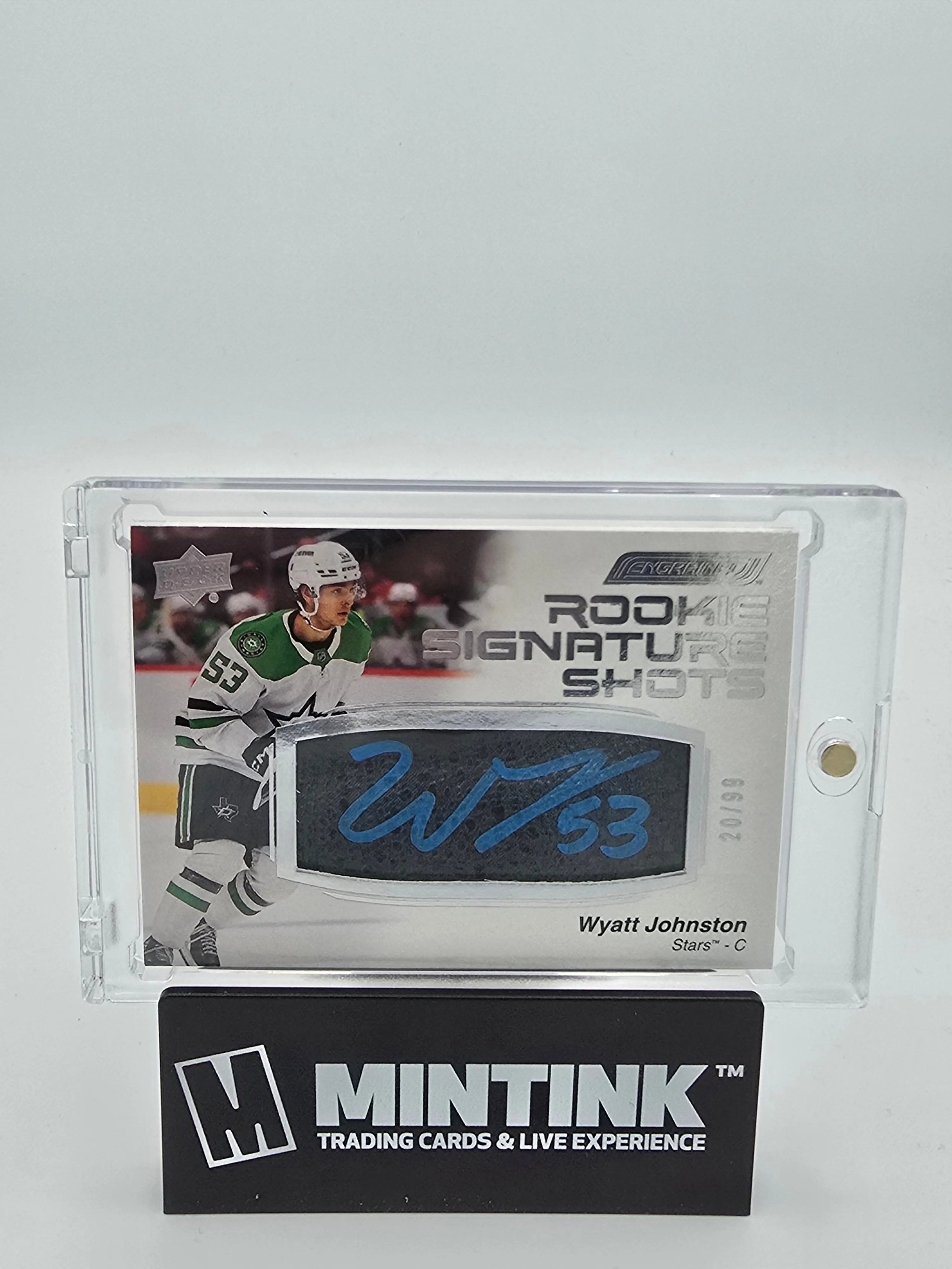 2023-24 Upper Deck Engrained Hockey Wyatt Johnston Rookie Signature Shots /99 