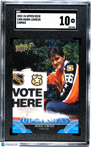 2023-24 Upper Deck Extended Series Mario Lemieux UD Canvas SGC 10 