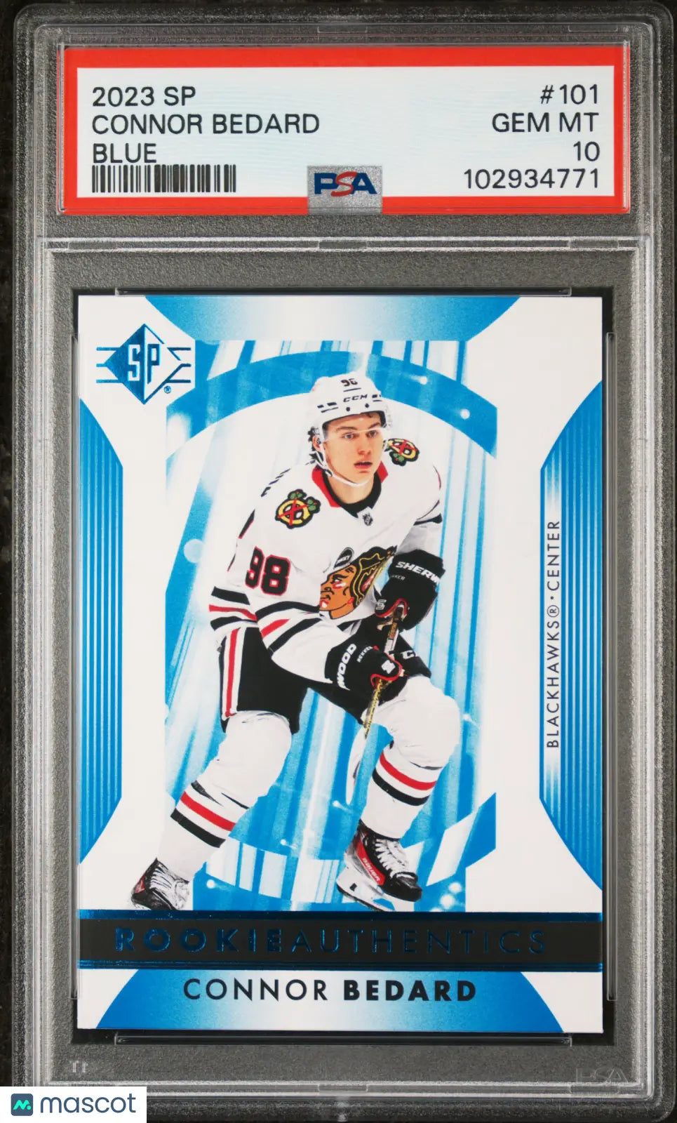 2023-24 Upper Deck SP Authentic Connor Bedard Rookie Blue PSA 10 