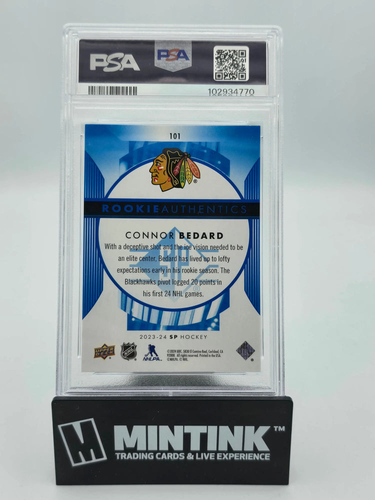 2023-24 Upper Deck SP Authentic Connor Bedard Rookie Blue PSA 9 