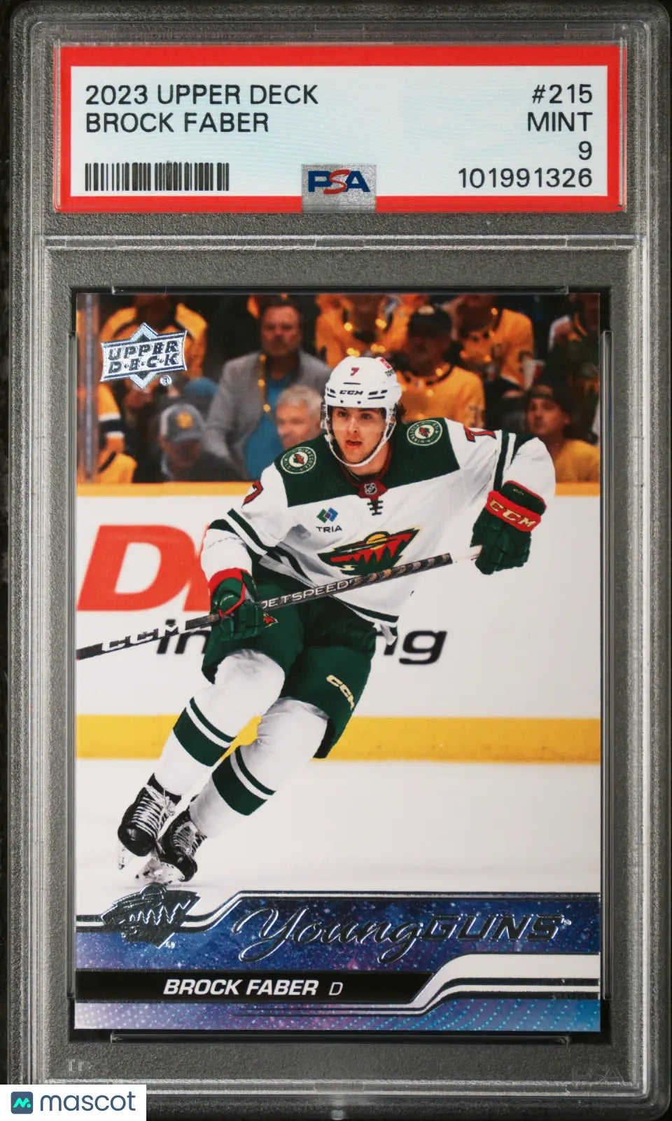 2023-24 Upper Deck Series 1 Hockey Brock Faber Young Guns PSA 9 