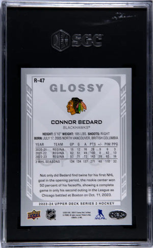 2023-24 Upper Deck Series 2 Hockey Connor Bedard RC Glossy Rookies SGC 9 