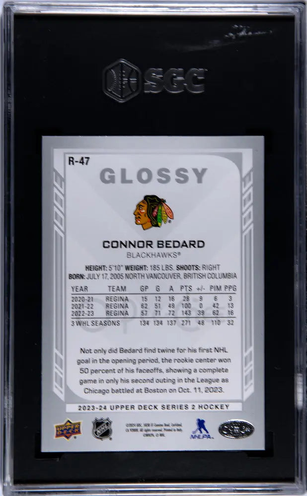 2023-24 Upper Deck Series 2 Hockey Connor Bedard RC Glossy Rookies SGC 9 