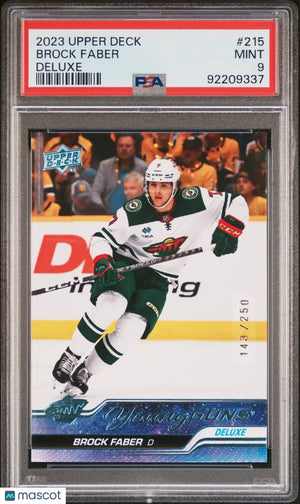 2023-24 Upper Series 1 Hockey Brock Faber Young Guns Deluxe RC PSA 9 /250 