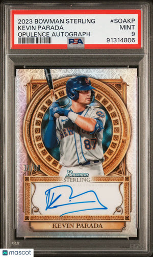 2023 Bowman Sterling Sterling Opulence Autographs Kevin Parada PSA 9 /99 