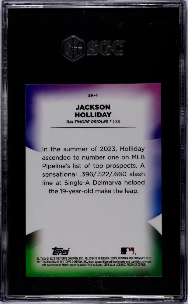 2023 Bowman's Best Baseball Jackson Holliday Shellacked SGC 9 