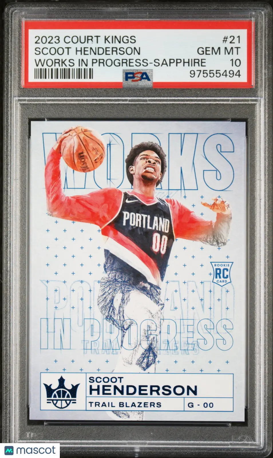 2023 Court Kings Works In Progress - Sapphire Scoot Henderson RC PSA 10 01/25 