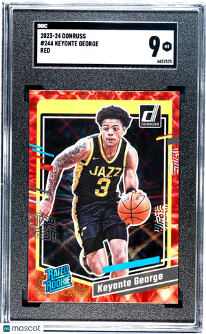 2023 Donruss Basketball Rated Rookie Keyonte George Red SGC 9 