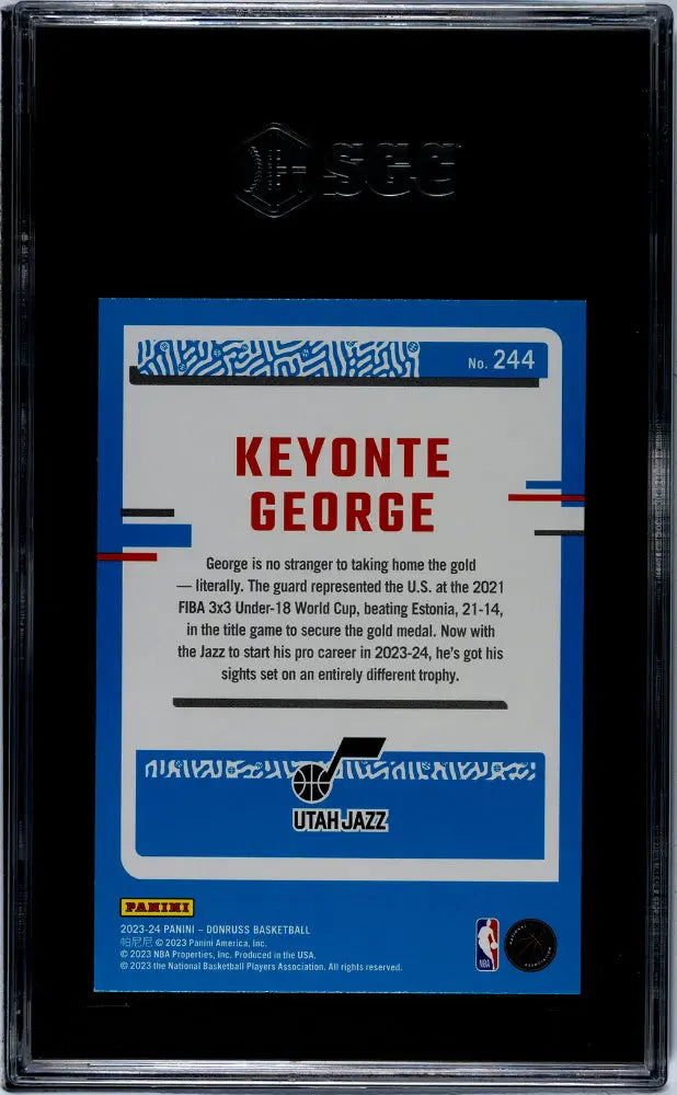 2023 Donruss Basketball Rated Rookie Keyonte George Red SGC 9 