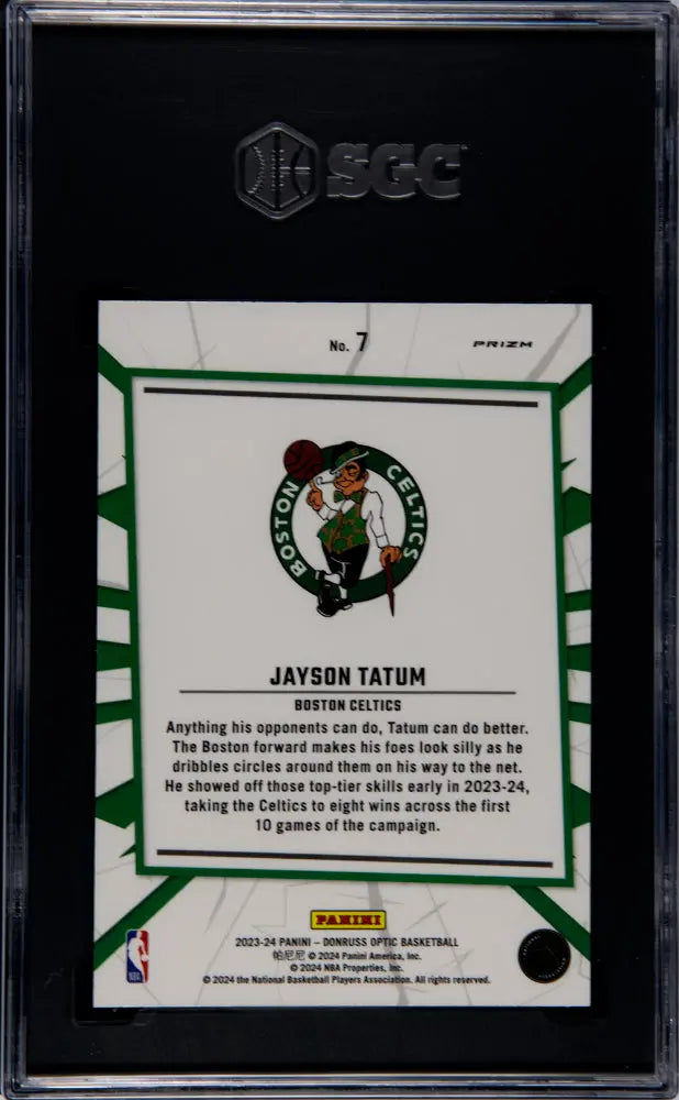 2023 Donruss Optic Basketball Jayson Tatum My House Holo Prizm SGC 9.5 