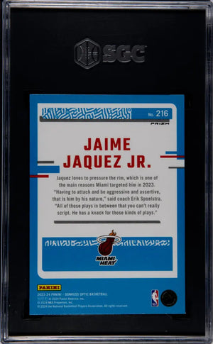 2023 Donruss Optic Basketball Rated Rookie Jaime Jaquez JR. Holo Prizm SGC 10 