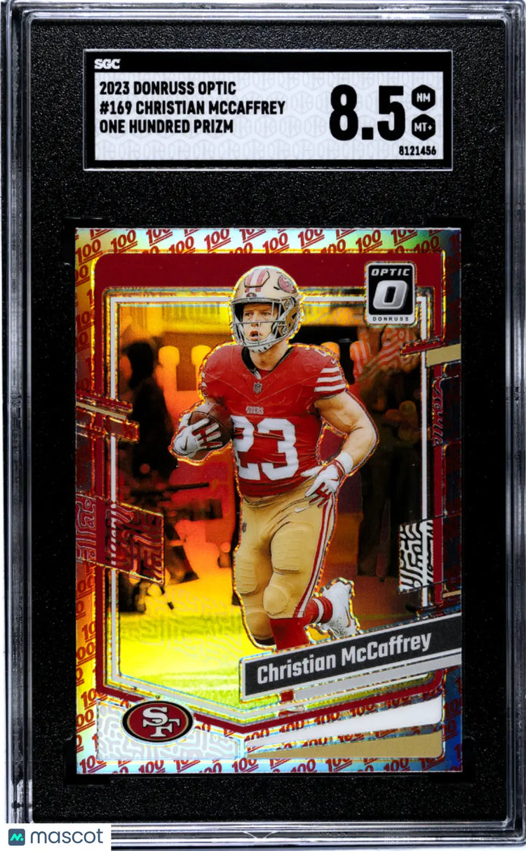 2023 Donruss Optic Football Christian McCaffrey One Hundred Prizm SGC 8.5 