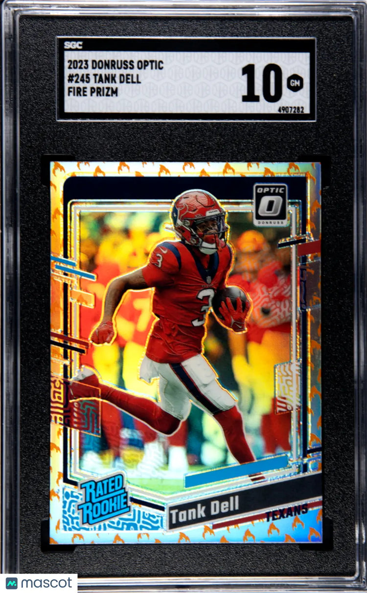 2023 Donruss Optic Football Tank Dell Rated Rookie Fire Prizm SGC 10 