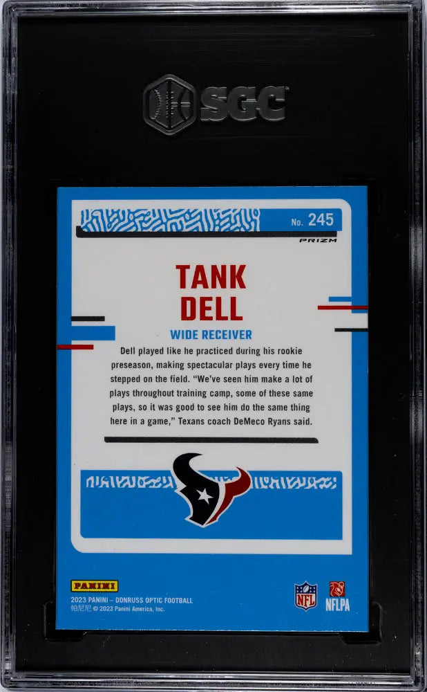 2023 Donruss Optic Tank Dell Rated Rookie Red Mojo Prizm SGC 9 