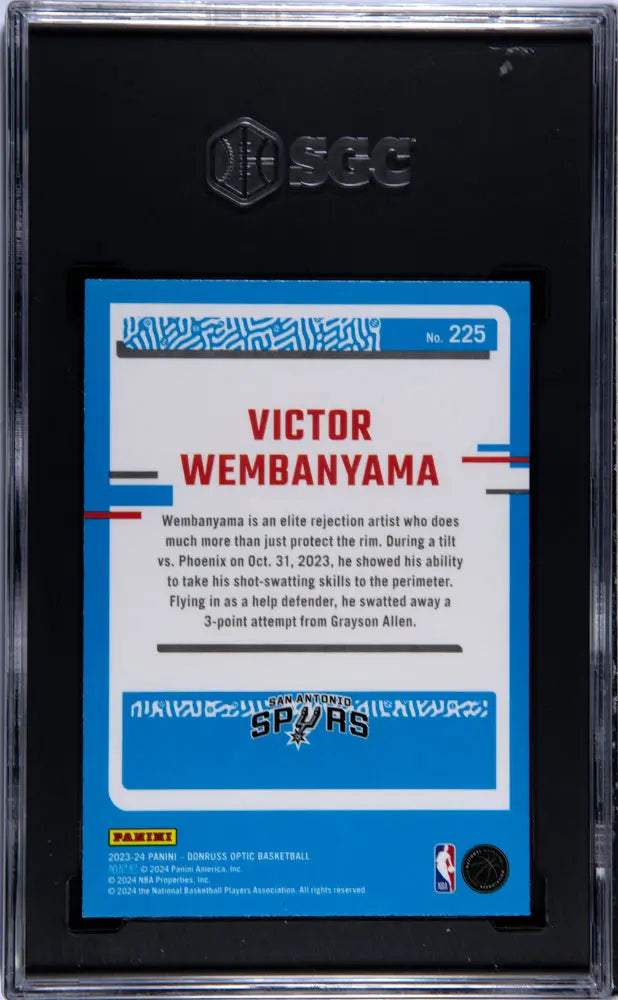 2023 Donruss Optic Victor Wembanyama Rated Rookie SGC 10 