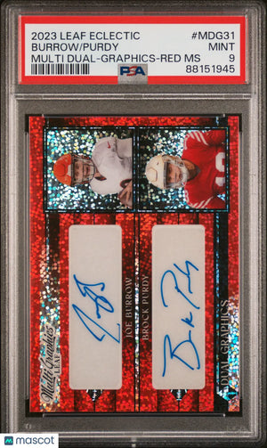 2023 Leaf Eclectic Multigraphics Dual-Graphics Autos Purdy Burrow Red PSA 9 /9 