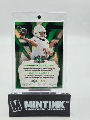 2023 Leaf Valiant Football Quinn Ewers Red Auto Autograph /9 